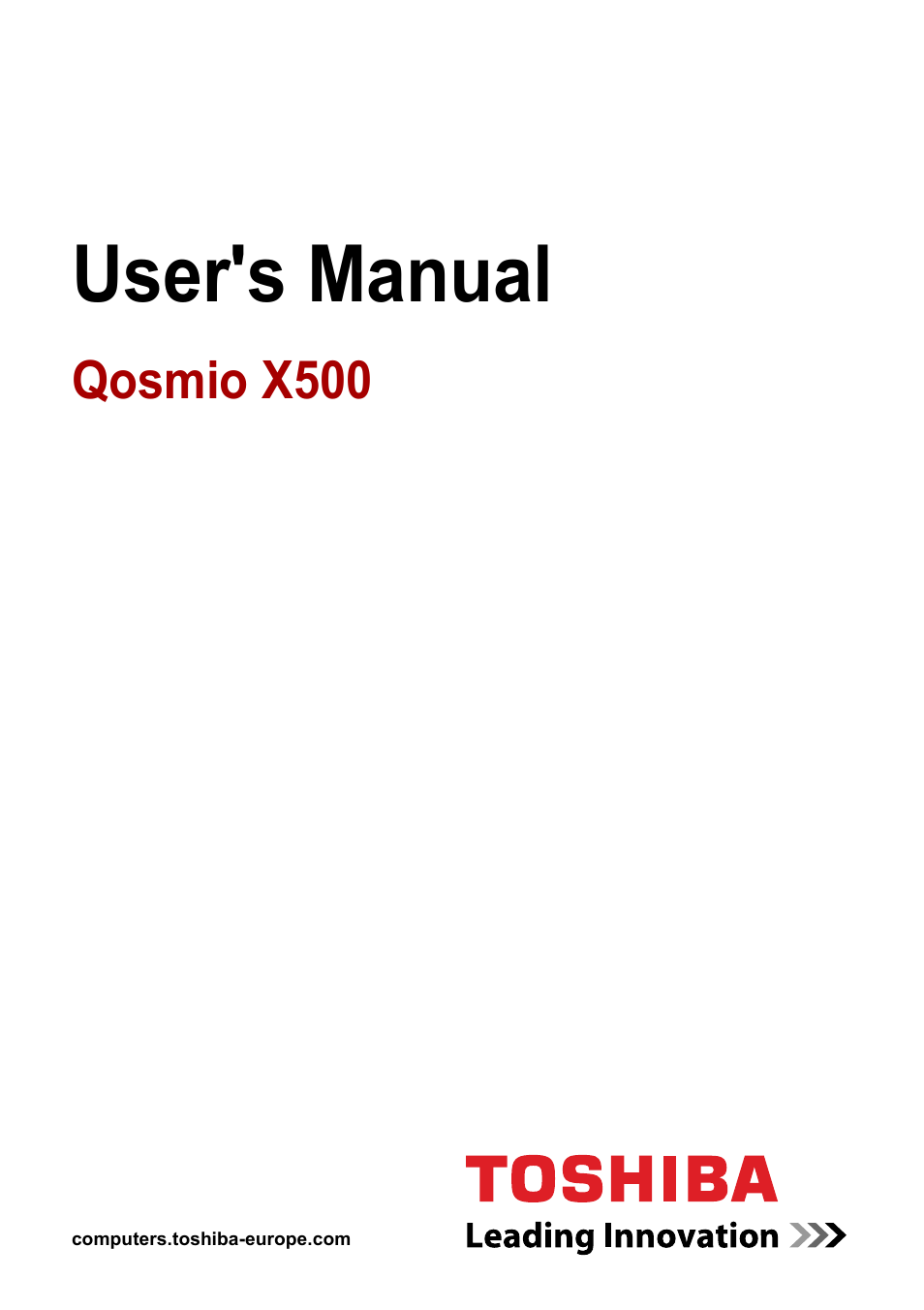 Toshiba Qosmio X500 User Manual | 204 pages