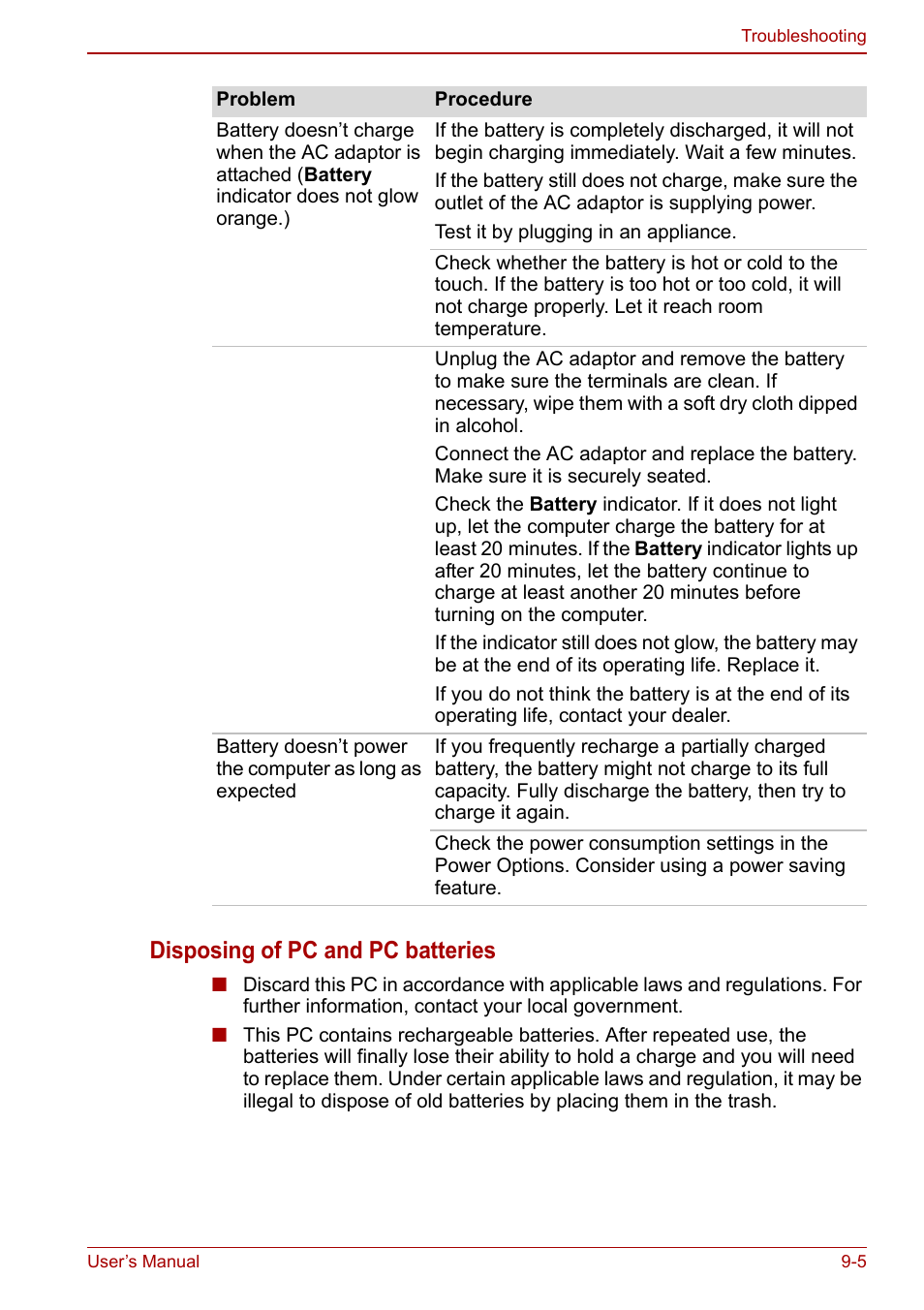 Disposing of pc and pc batteries | Toshiba Qosmio X500 User Manual | Page 158 / 204