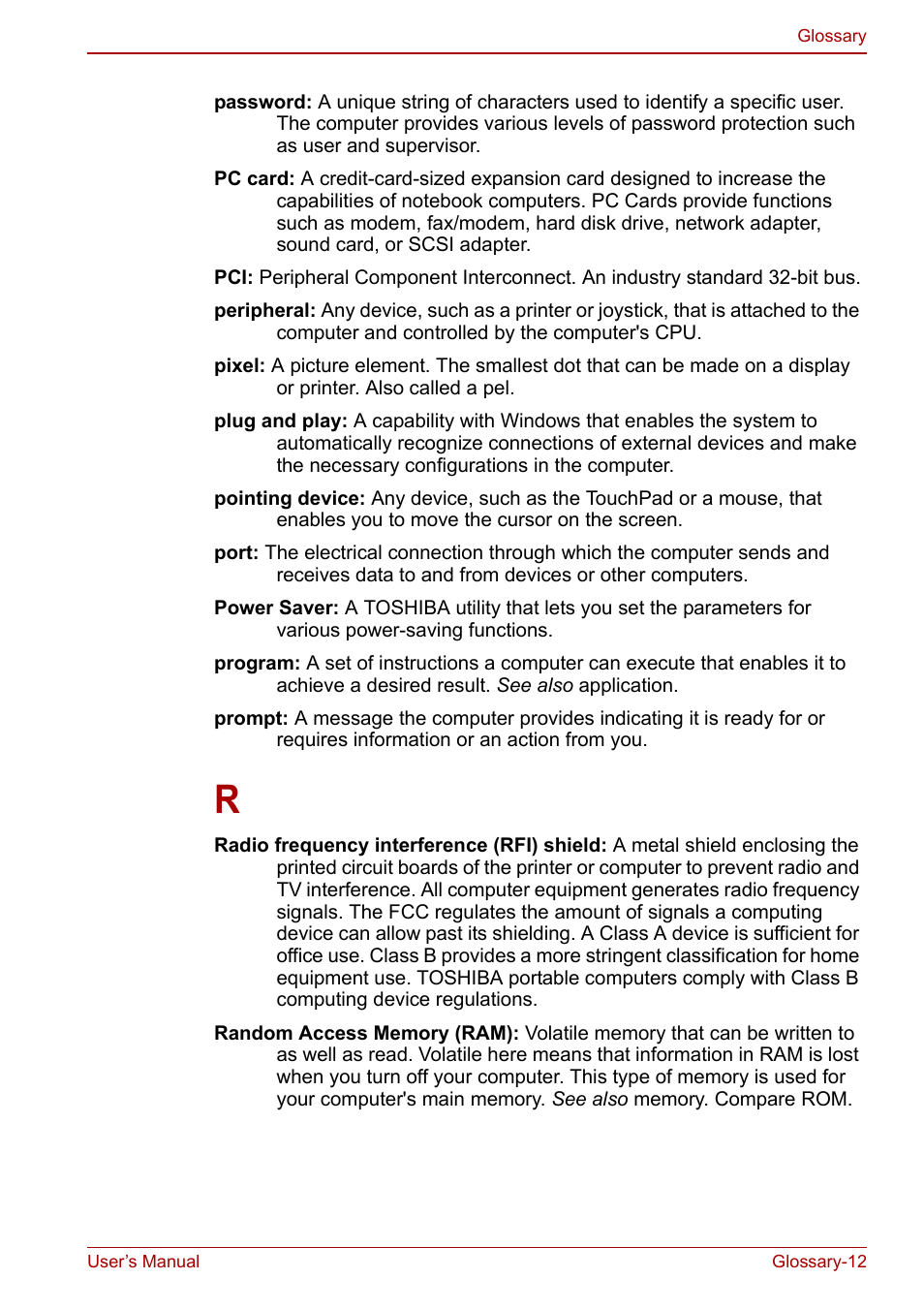 Toshiba Qosmio X500 User Manual | Page 198 / 204