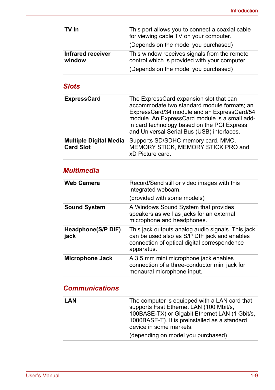 Toshiba Qosmio X500 User Manual | Page 32 / 204