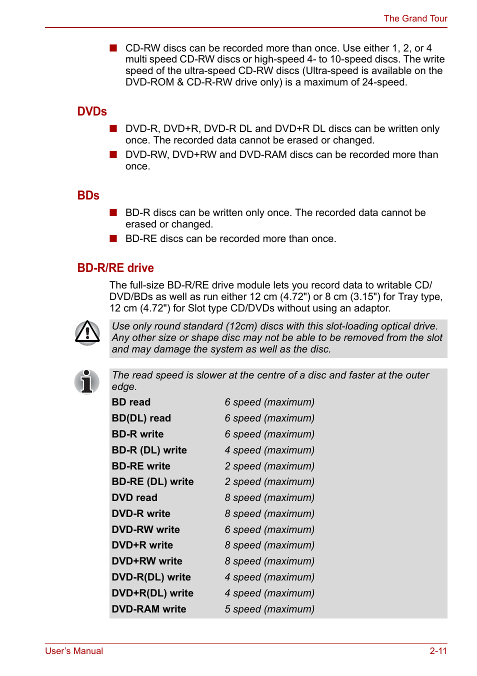 Dvds, Bd-r/re drive | Toshiba Qosmio X500 User Manual | Page 50 / 204