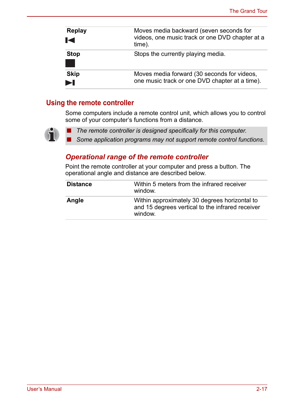 Using the remote controller | Toshiba Qosmio X500 User Manual | Page 56 / 204