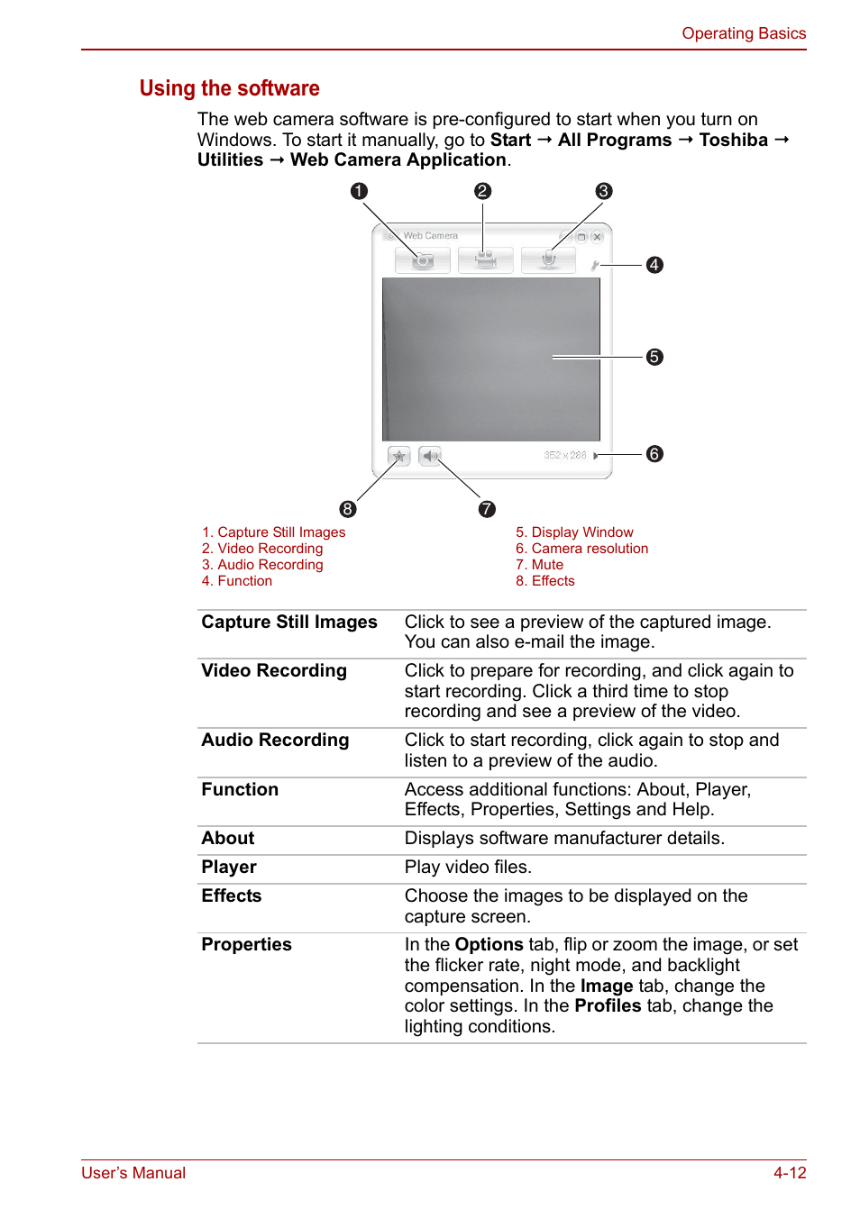 Using the software | Toshiba Qosmio X500 User Manual | Page 86 / 204