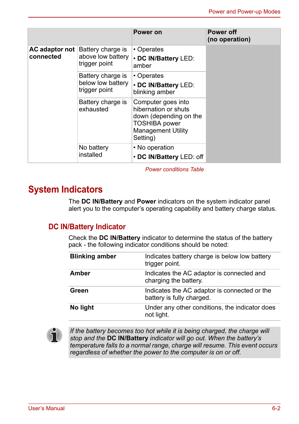 System indicators, System indicators -2, Dc in/battery indicator | Toshiba Satellite C640 User Manual | Page 107 / 169