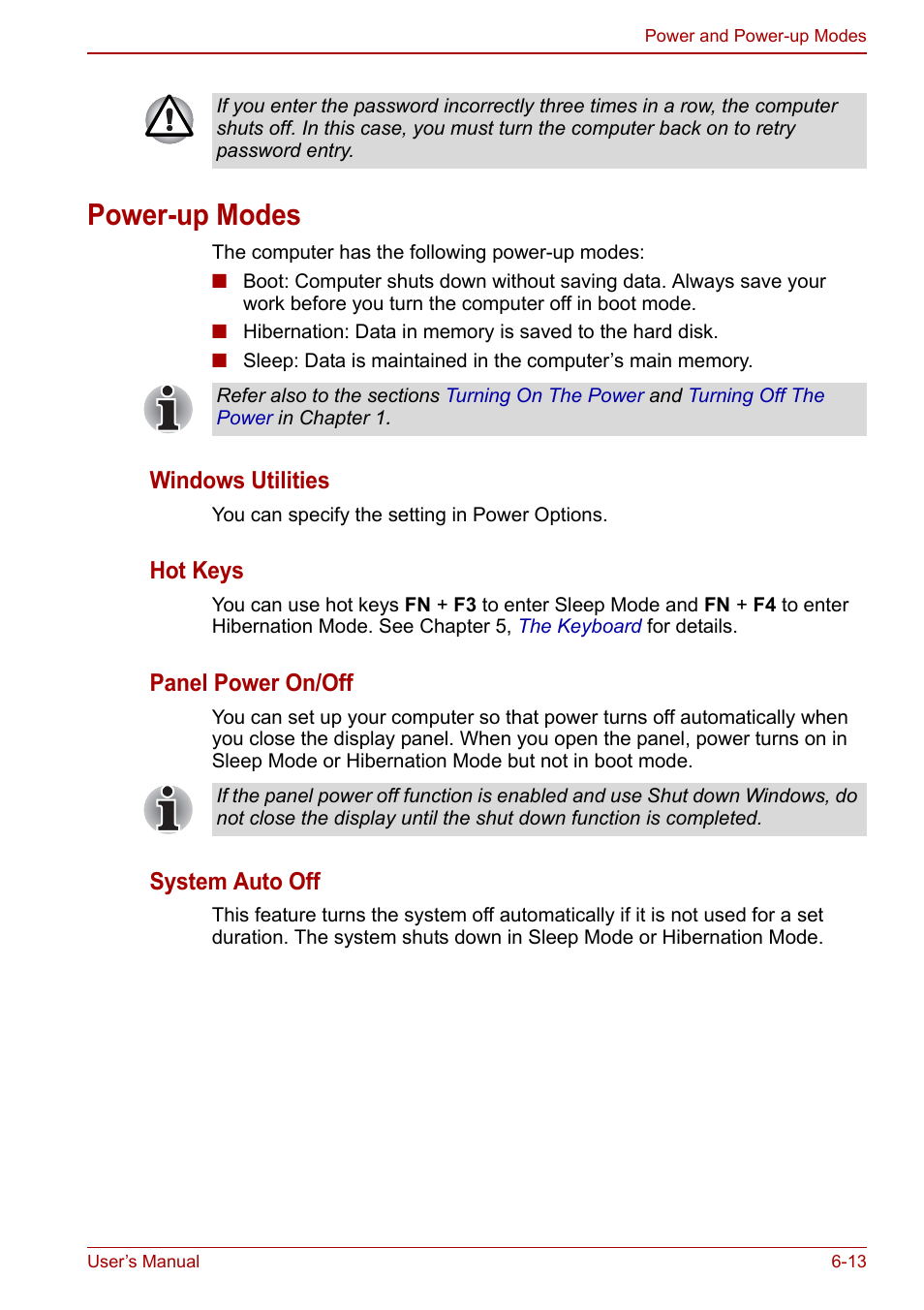 Power-up modes, Power-up modes -13 | Toshiba Satellite C640 User Manual | Page 118 / 169