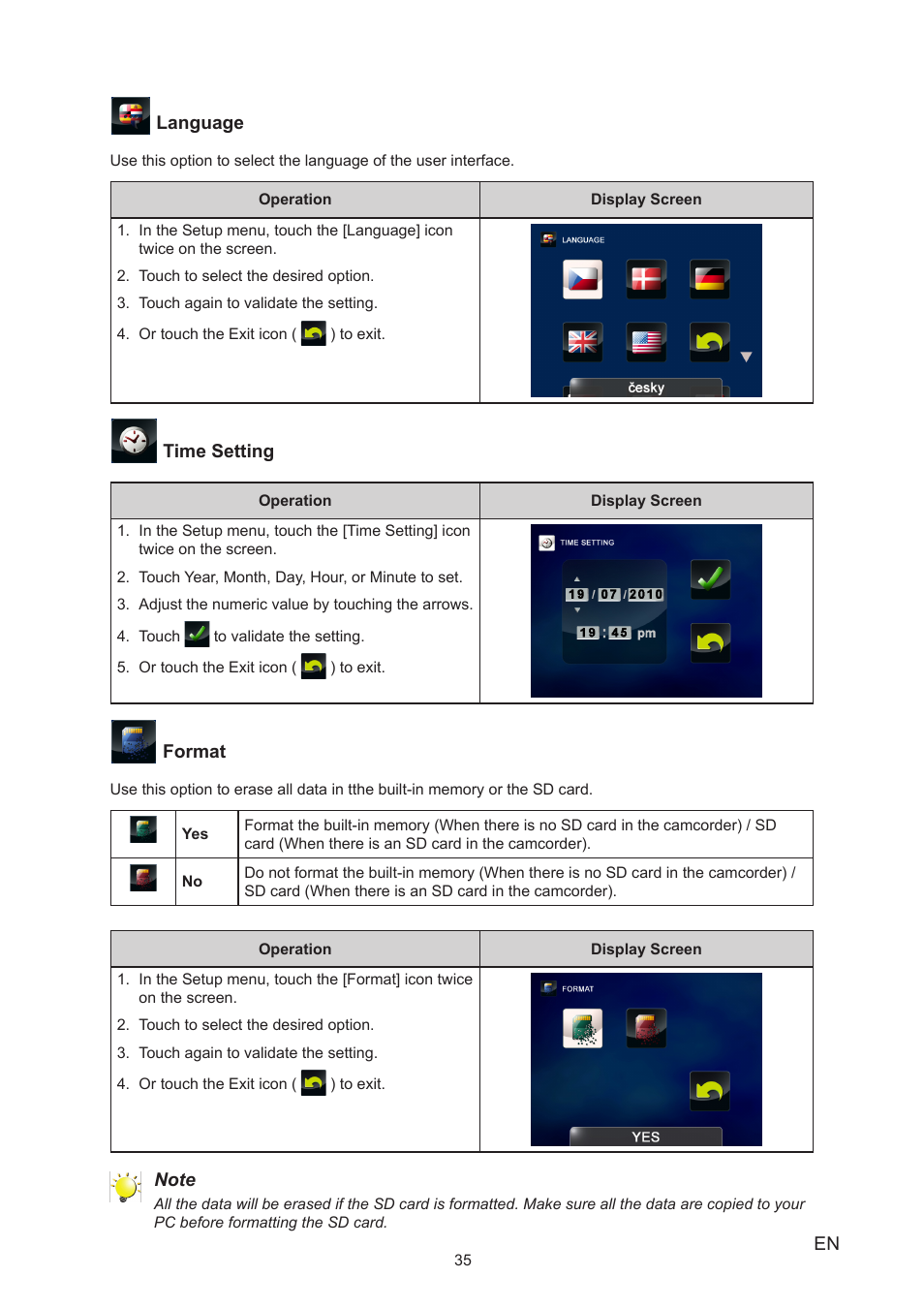 Toshiba Camileo S30 User Manual | Page 35 / 47