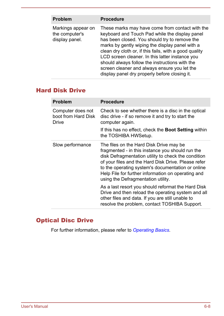 Hard disk drive, Optical disc drive | Toshiba Satellite Pro C40-A User Manual | Page 104 / 133