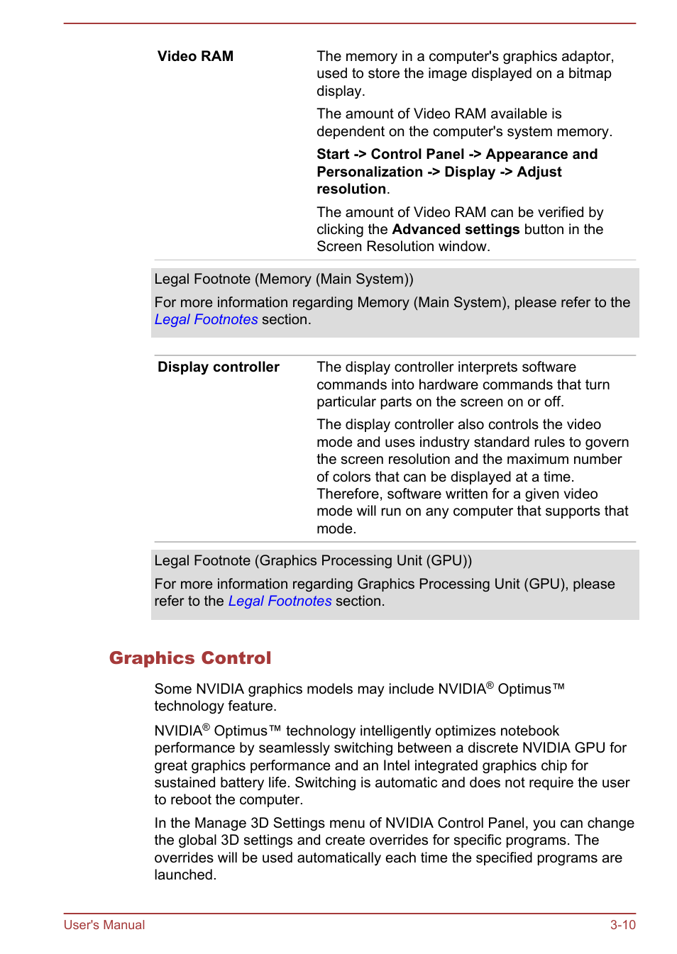 Graphics control | Toshiba Satellite Pro C40-A User Manual | Page 37 / 133