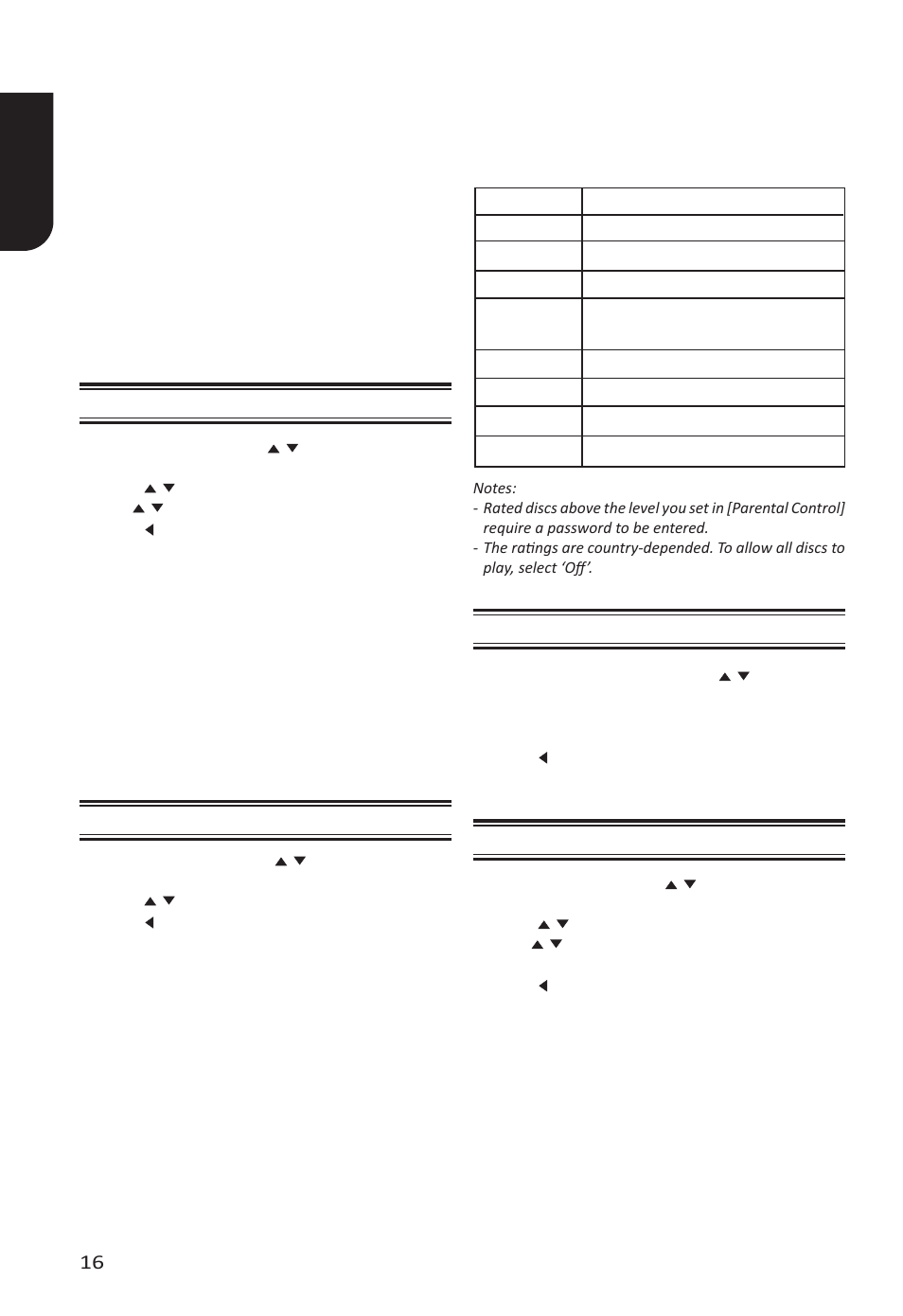 English 16 | Toshiba BDX2400 User Manual | Page 16 / 51