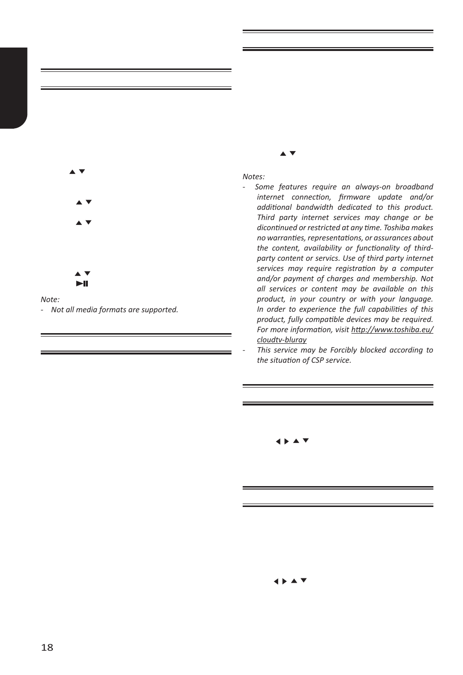 7 network functional description, English 18 | Toshiba BDX2400 User Manual | Page 18 / 51