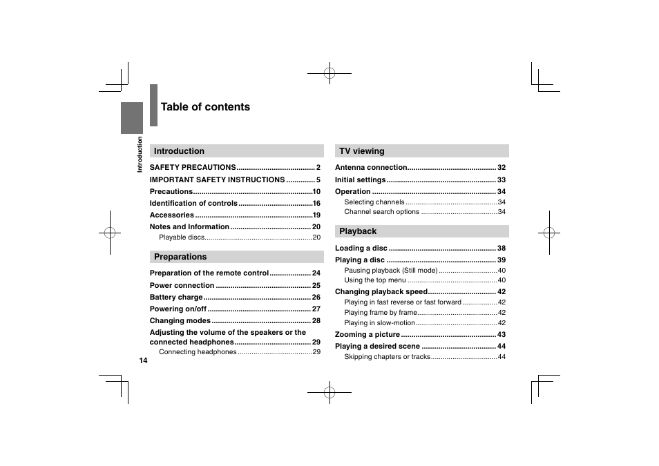 Toshiba SDP74D User Manual | Page 14 / 76