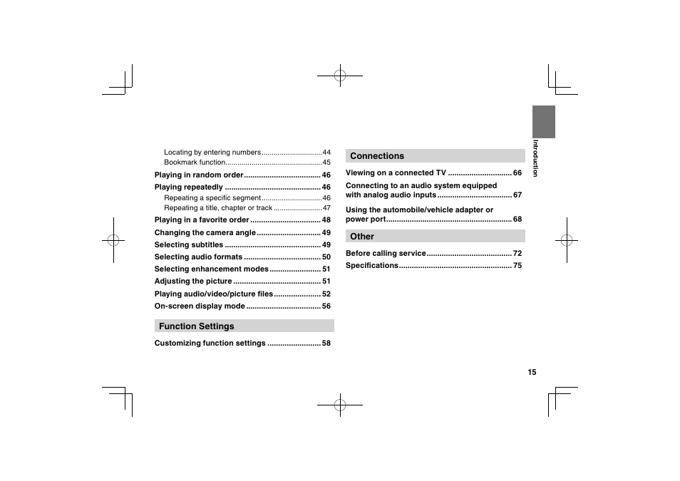 Toshiba SDP74D User Manual | Page 15 / 76