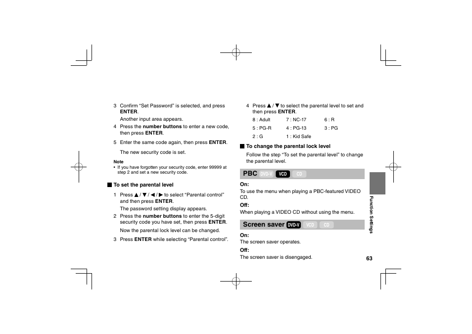 Toshiba SDP74D User Manual | Page 63 / 76