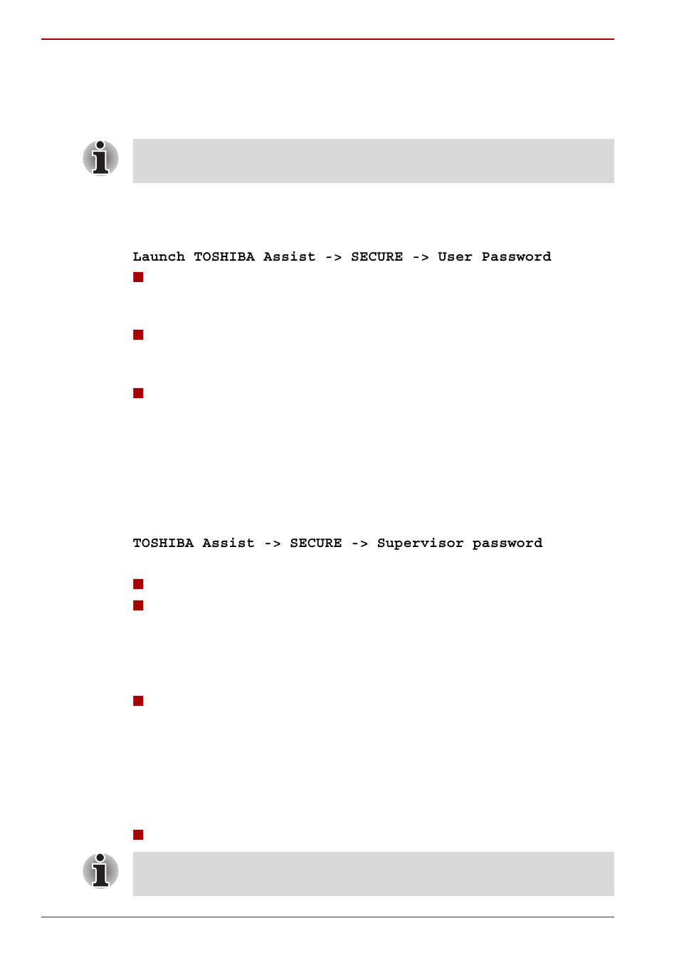 Toshiba password utility, Toshiba password utility -12, User password | Supervisor password, Starting the computer by password | Toshiba Qosmio F50 User Manual | Page 136 / 252