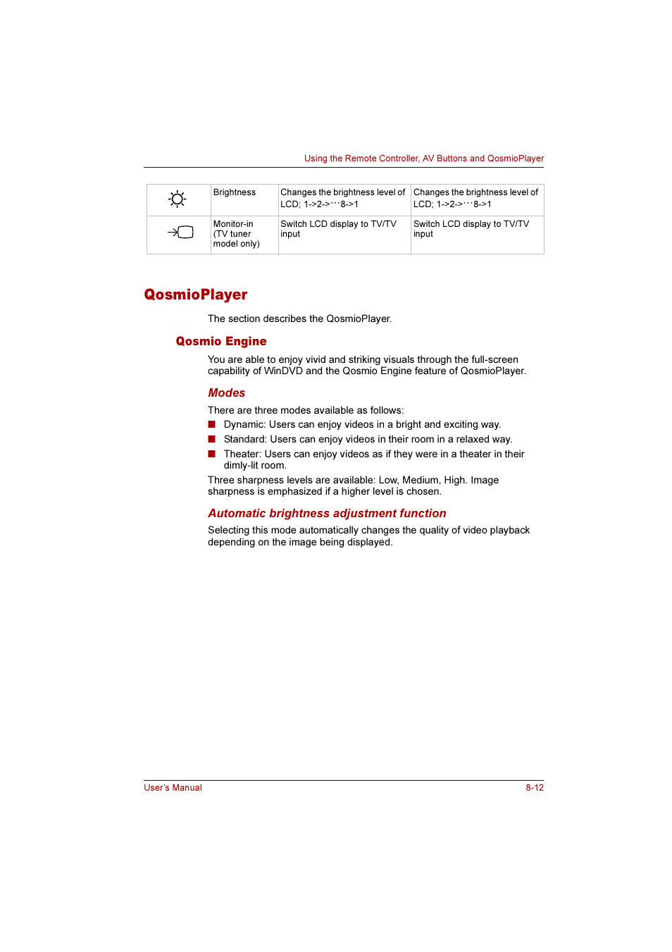 Qosmioplayer, Qosmio engine, Qosmioplayer -12 | Qosmio engine -12 | Toshiba Qosmio G10 User Manual | Page 149 / 235