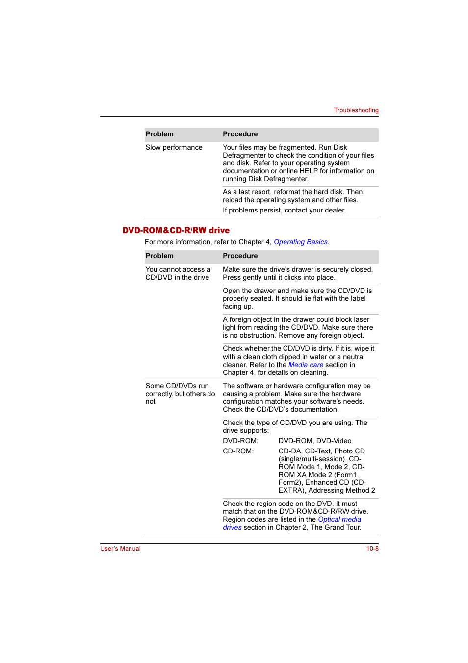 Dvd-rom&cd-r/rw drive, Dvd-rom&cd-r/rw drive -8 | Toshiba Qosmio G10 User Manual | Page 188 / 235