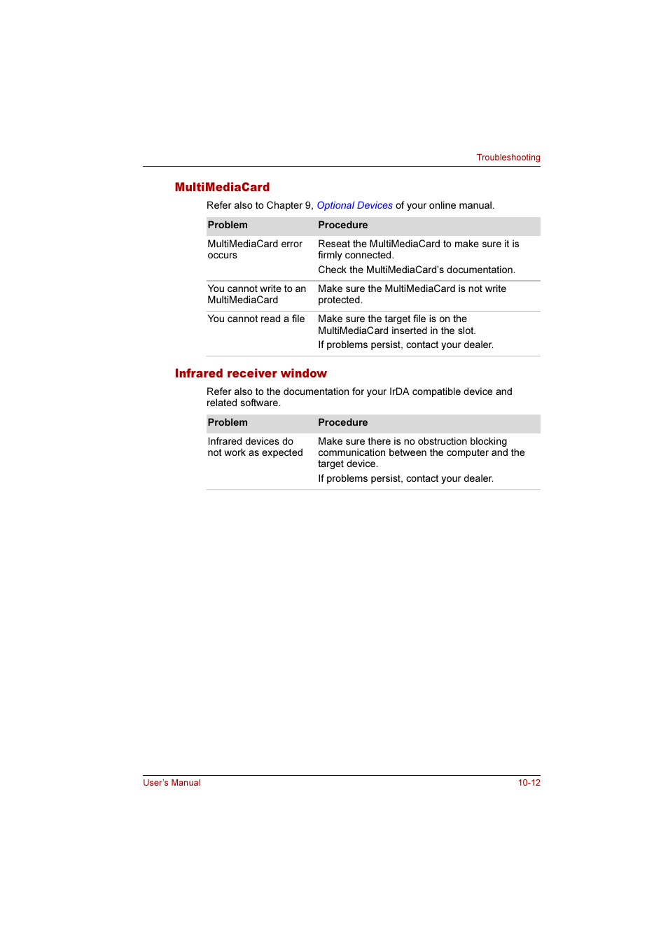 Multimediacard, Infrared receiver window, Multimediacard -12 infrared receiver window -12 | Toshiba Qosmio G10 User Manual | Page 192 / 235