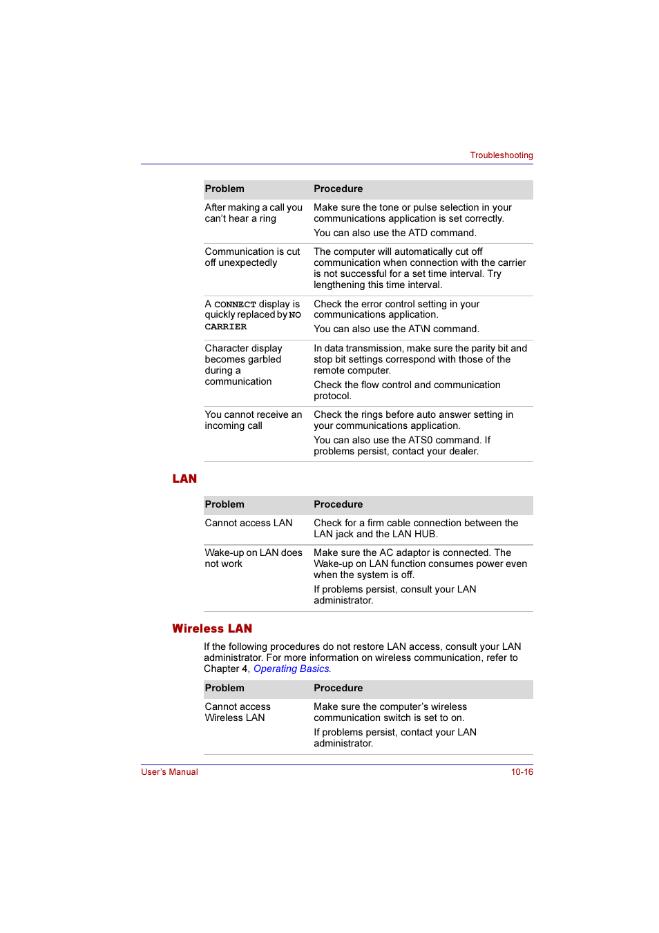 Wireless lan, Lan -16 wireless lan -16 | Toshiba Qosmio G10 User Manual | Page 196 / 235