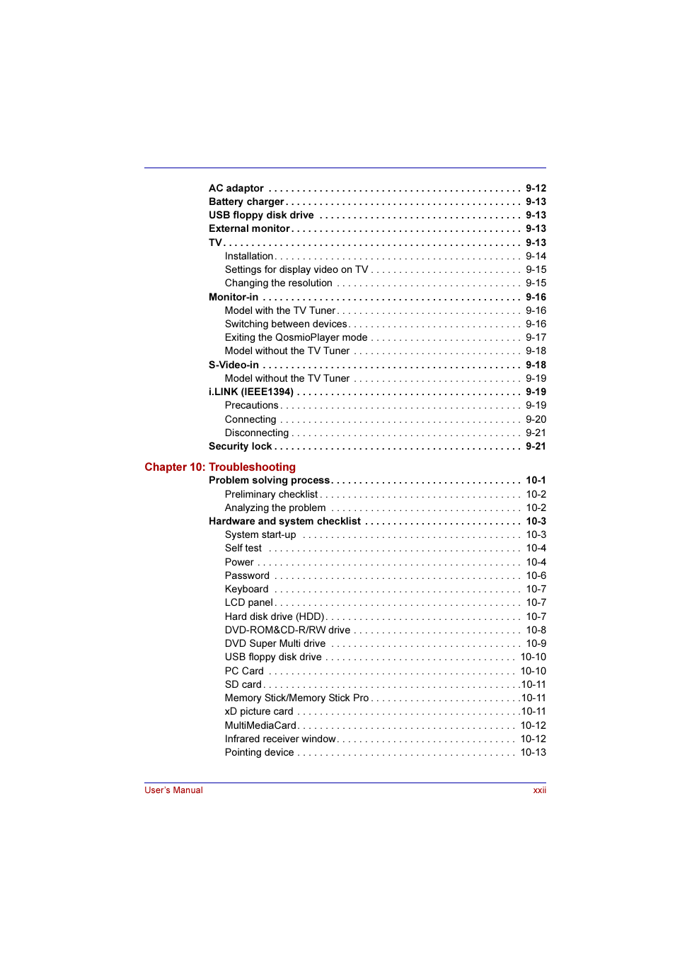 Toshiba Qosmio G10 User Manual | Page 22 / 235