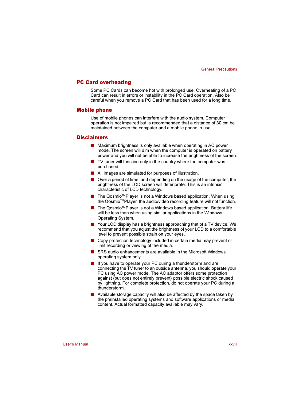 Toshiba Qosmio G10 User Manual | Page 28 / 235