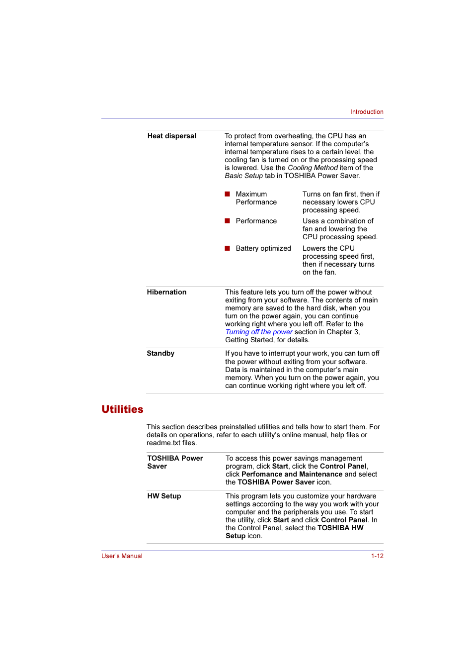 Utilities, Utilities -12 | Toshiba Qosmio G10 User Manual | Page 45 / 235