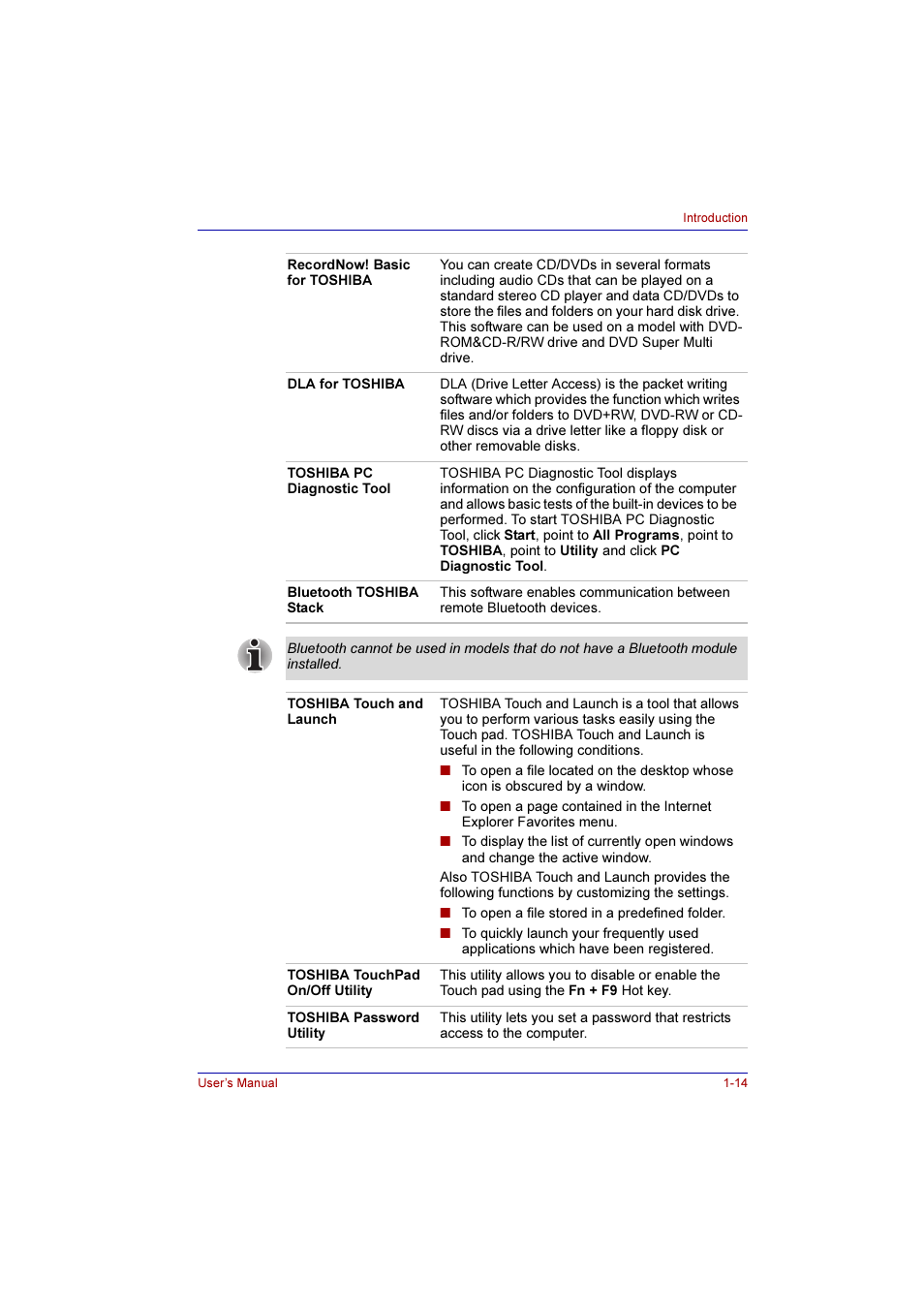 Toshiba Qosmio G10 User Manual | Page 47 / 235