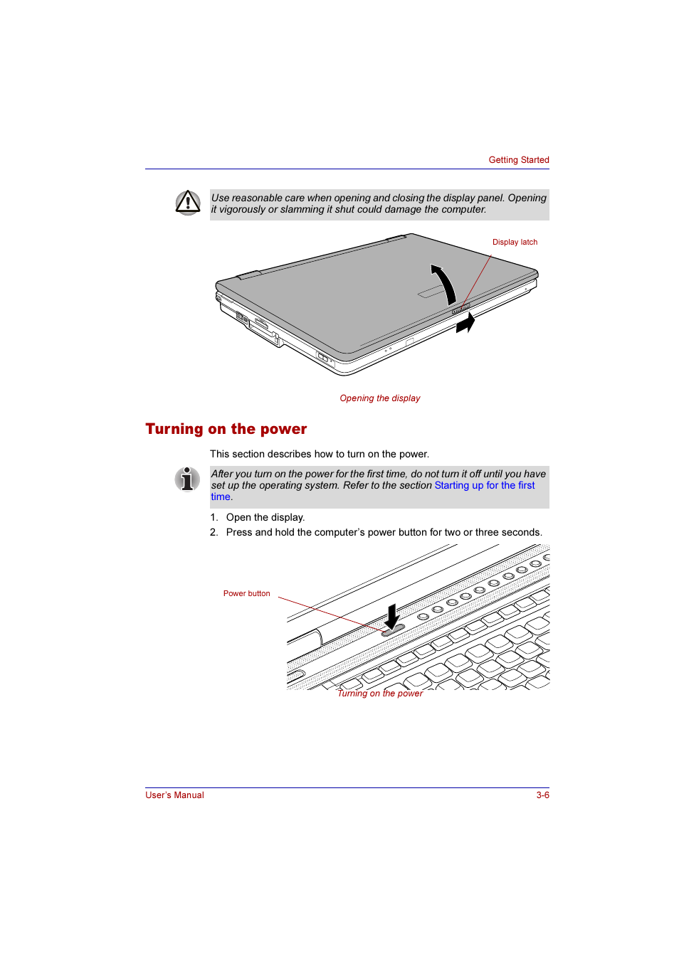 Turning on the power, Turning on the power -6 | Toshiba Qosmio G10 User Manual | Page 71 / 235