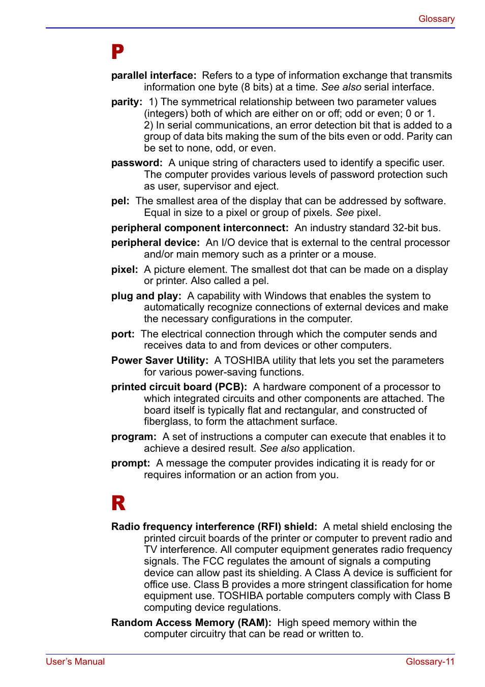 Toshiba Portege S100 User Manual | Page 207 / 216