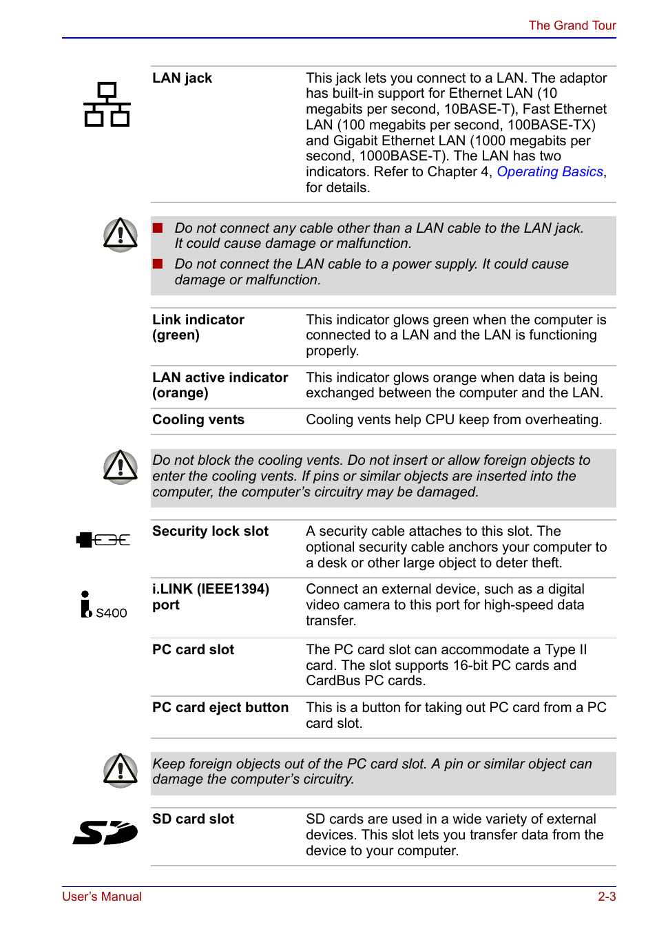 Toshiba Portege S100 User Manual | Page 37 / 216