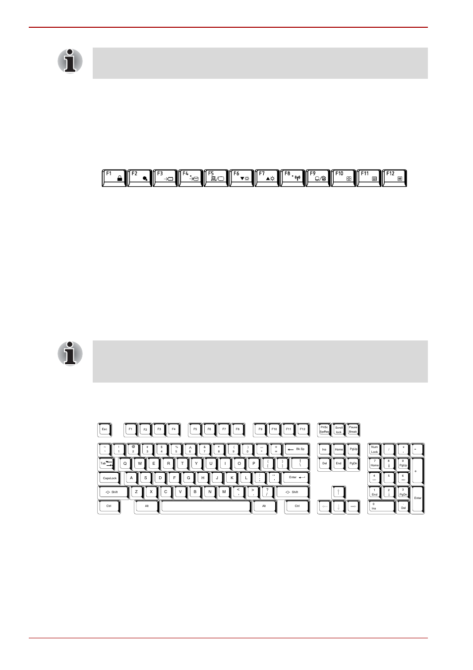 Function keys: f1 … f12, Soft keys: fn key combinations, Emulating keys on an enhanced keyboard | 2 user’s manual the keyboard | Toshiba Portege R400 User Manual | Page 100 / 198