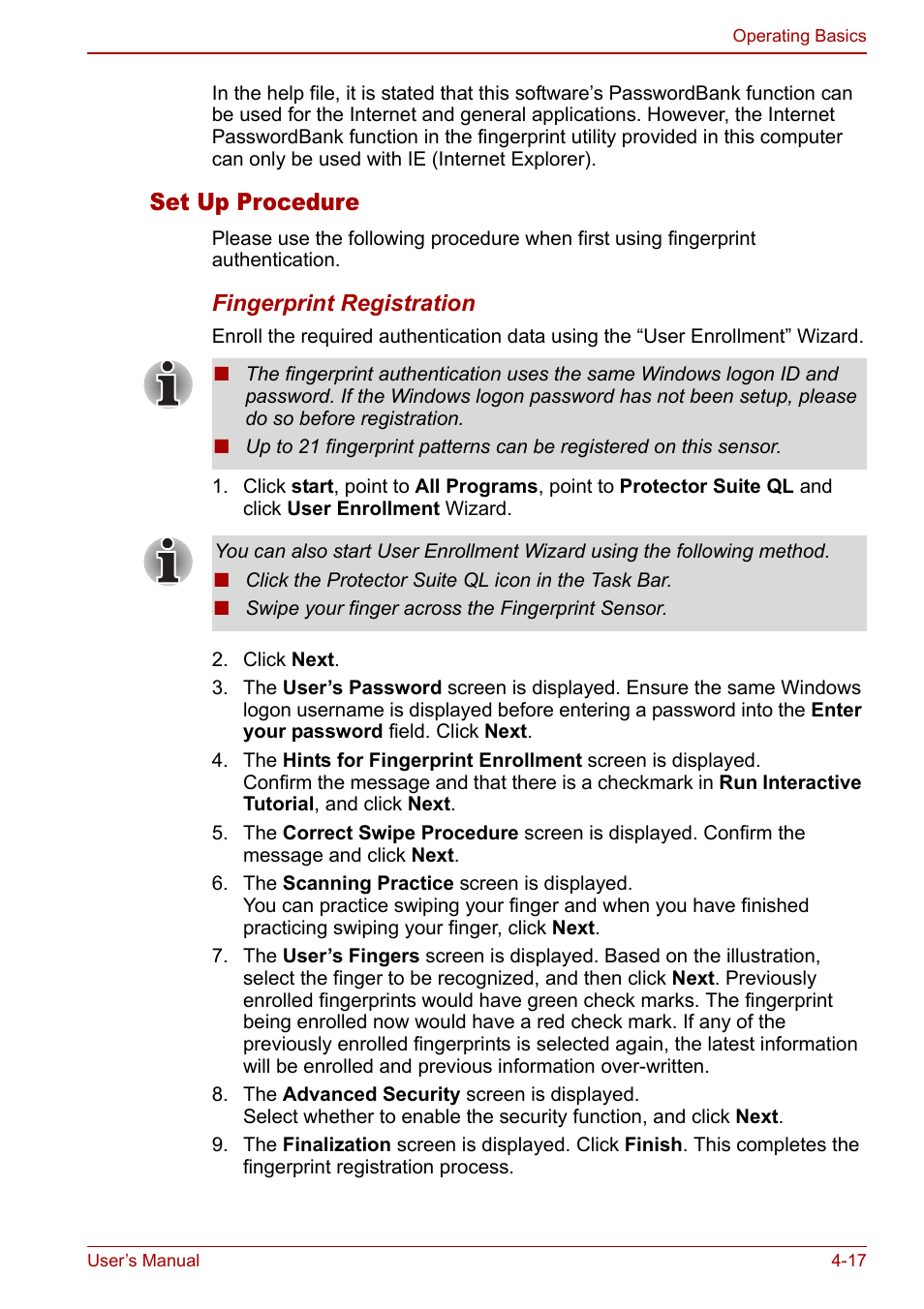 Set up procedure | Toshiba Tecra M7 User Manual | Page 105 / 244