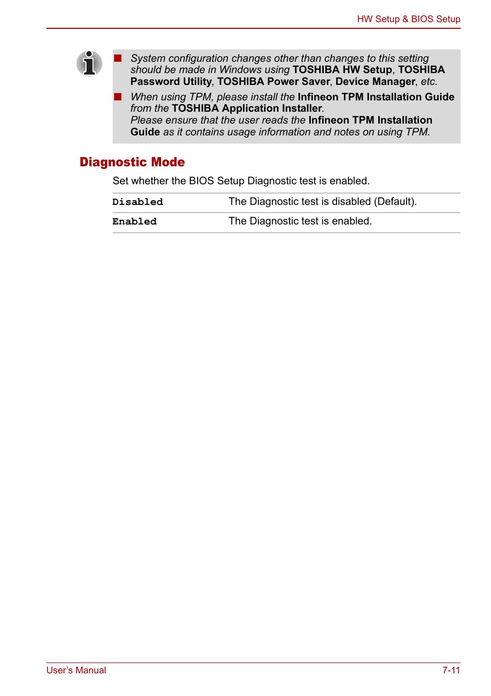 Diagnostic mode | Toshiba Tecra M7 User Manual | Page 173 / 244