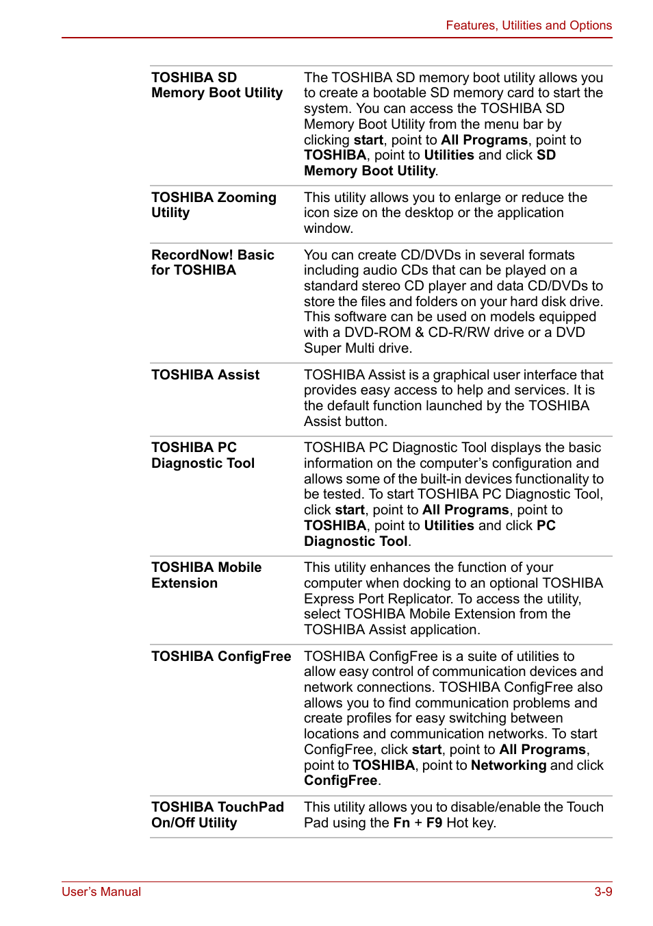 Toshiba Tecra M7 User Manual | Page 59 / 244