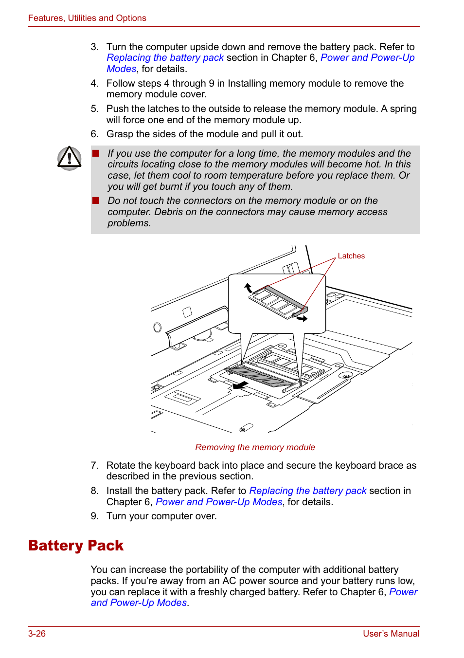 Battery pack, Battery pack -26 | Toshiba Tecra M7 User Manual | Page 76 / 244