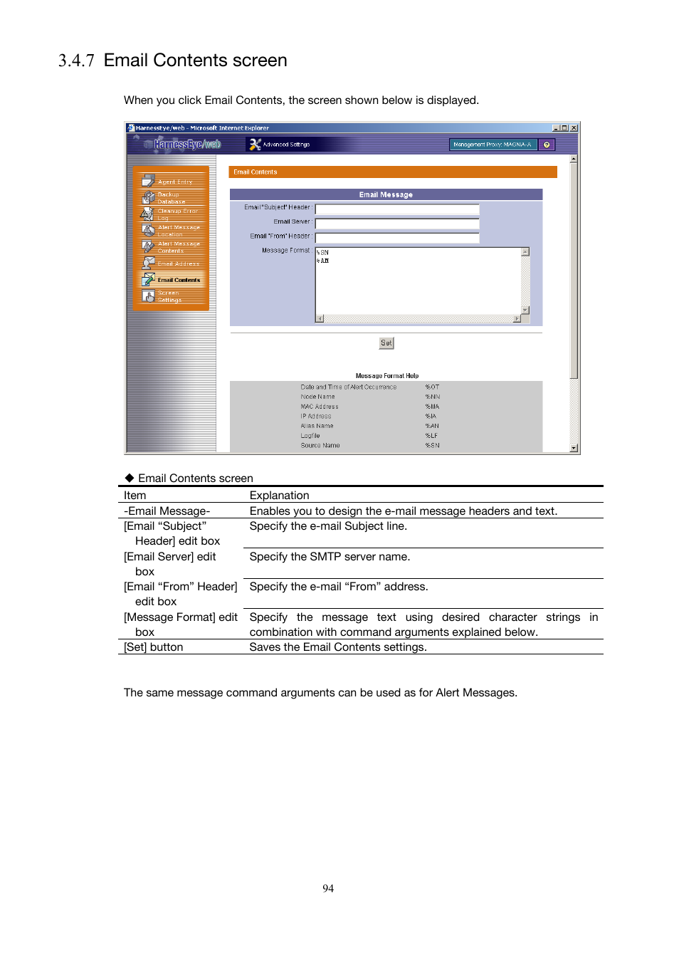 7 email contents screen | Toshiba Magnia 3310 User Manual | Page 103 / 154