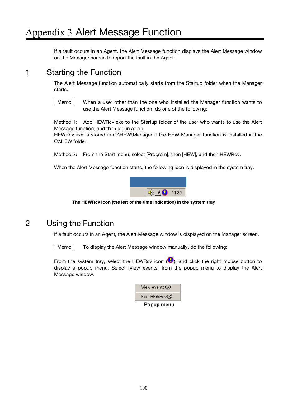 Appendix 3 alert message function, 1starting the function, 2using the function | Toshiba Magnia 3310 User Manual | Page 109 / 154