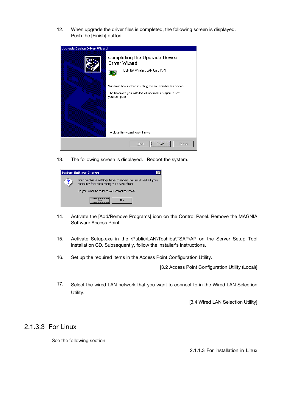 For linux, 3 for linux | Toshiba Magnia Z500 User Manual | Page 37 / 106