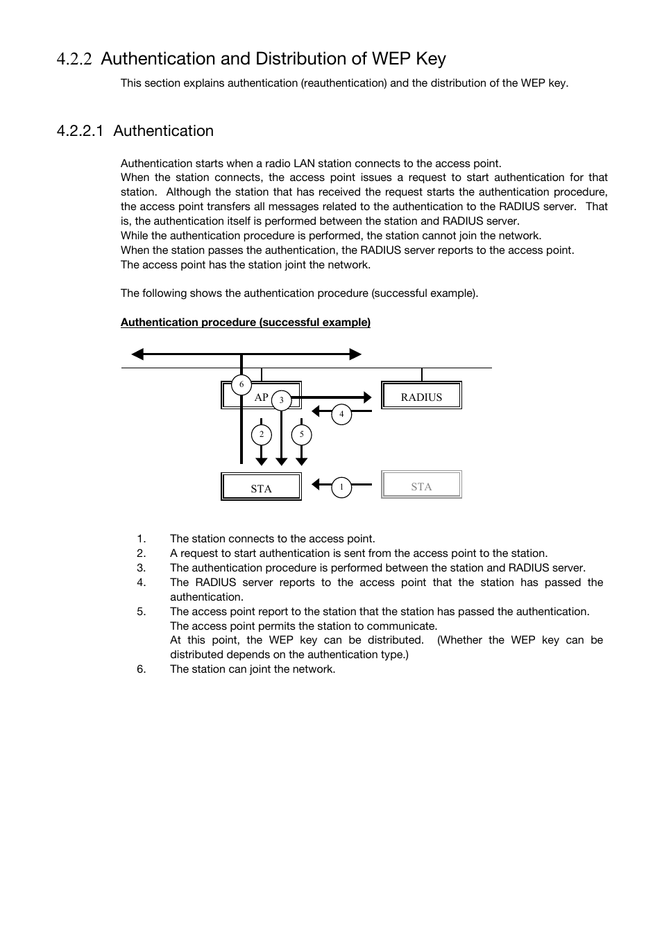 Authentication and distribution of wep key, Authentication, 2 authentication and distribution of wep key | 1 authentication | Toshiba Magnia Z500 User Manual | Page 76 / 106