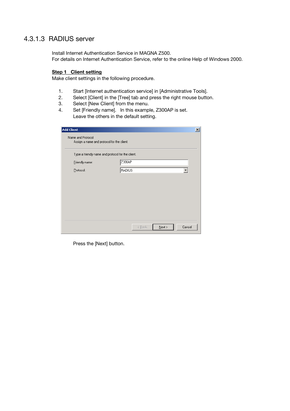 Radius server, 3 radius server | Toshiba Magnia Z500 User Manual | Page 81 / 106