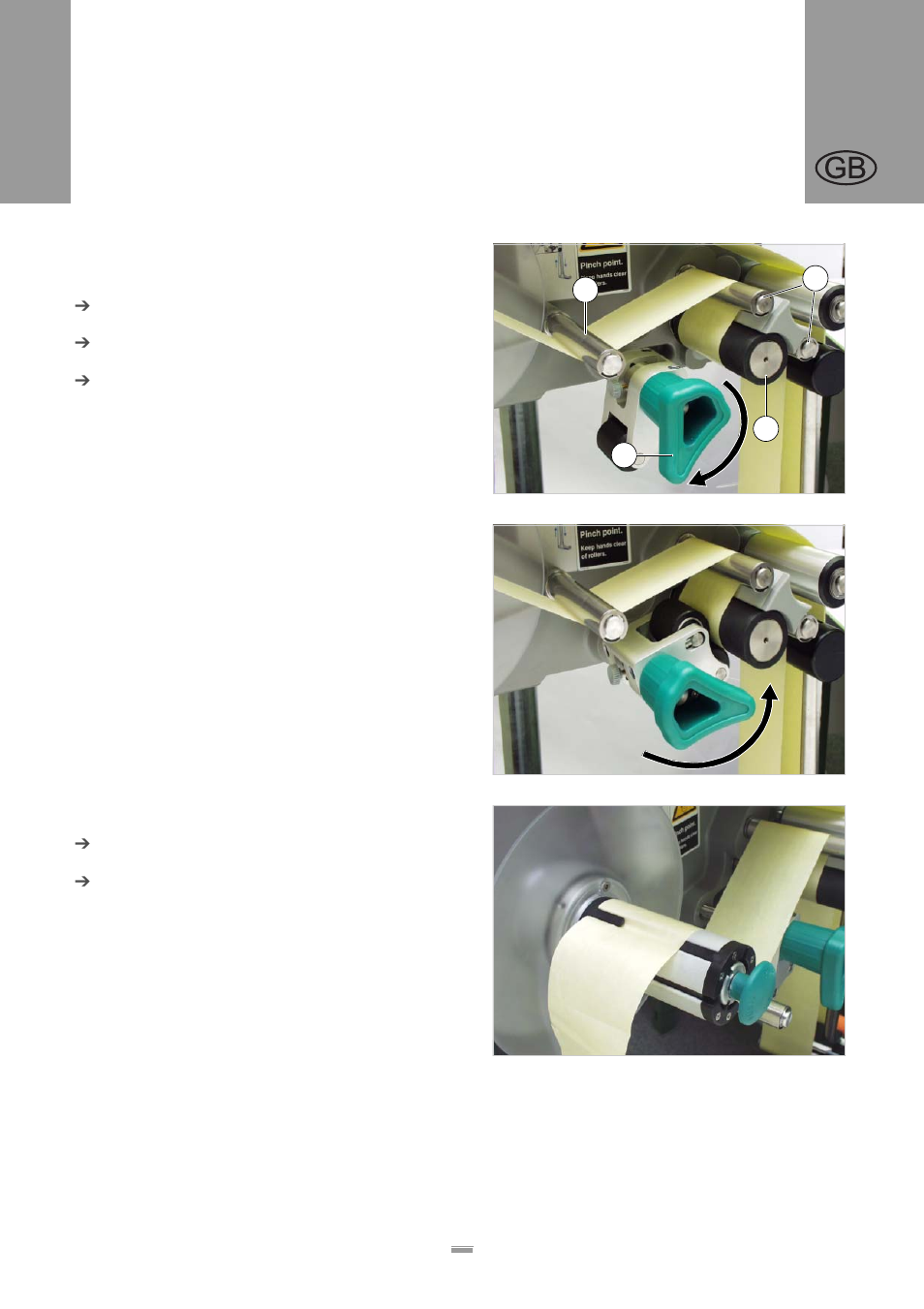 Threading the label roll onto the drive roller, Fastening the label roll to the rewinder | Avery ALS 256 User Manual | Page 40 / 58