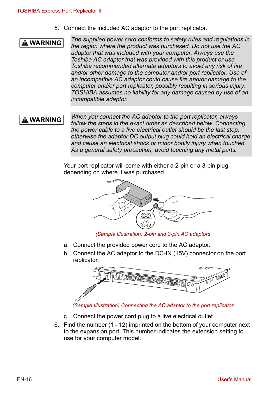 Toshiba Express Port Replicator II User Manual | Page 16 / 37