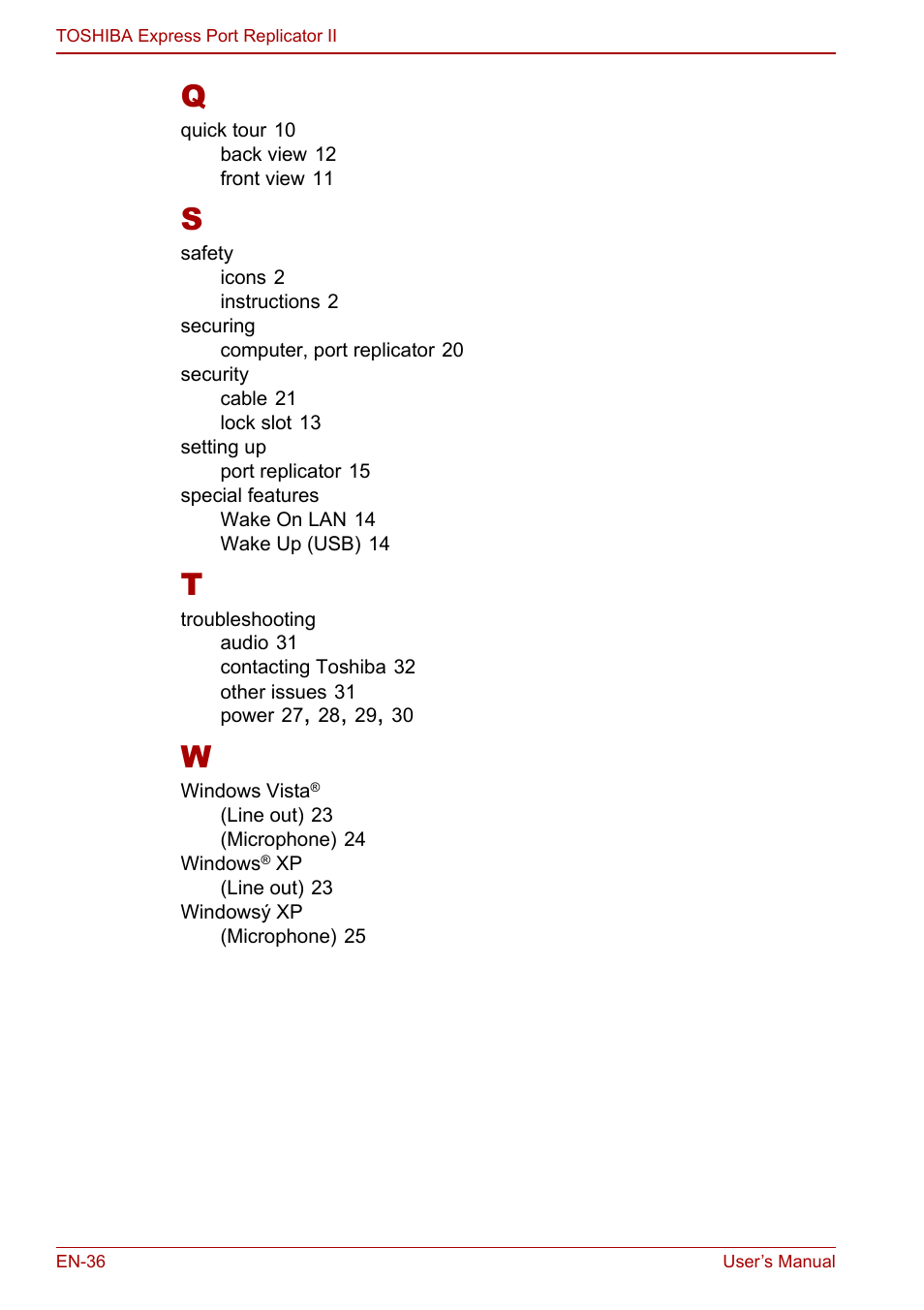 Toshiba Express Port Replicator II User Manual | Page 36 / 37