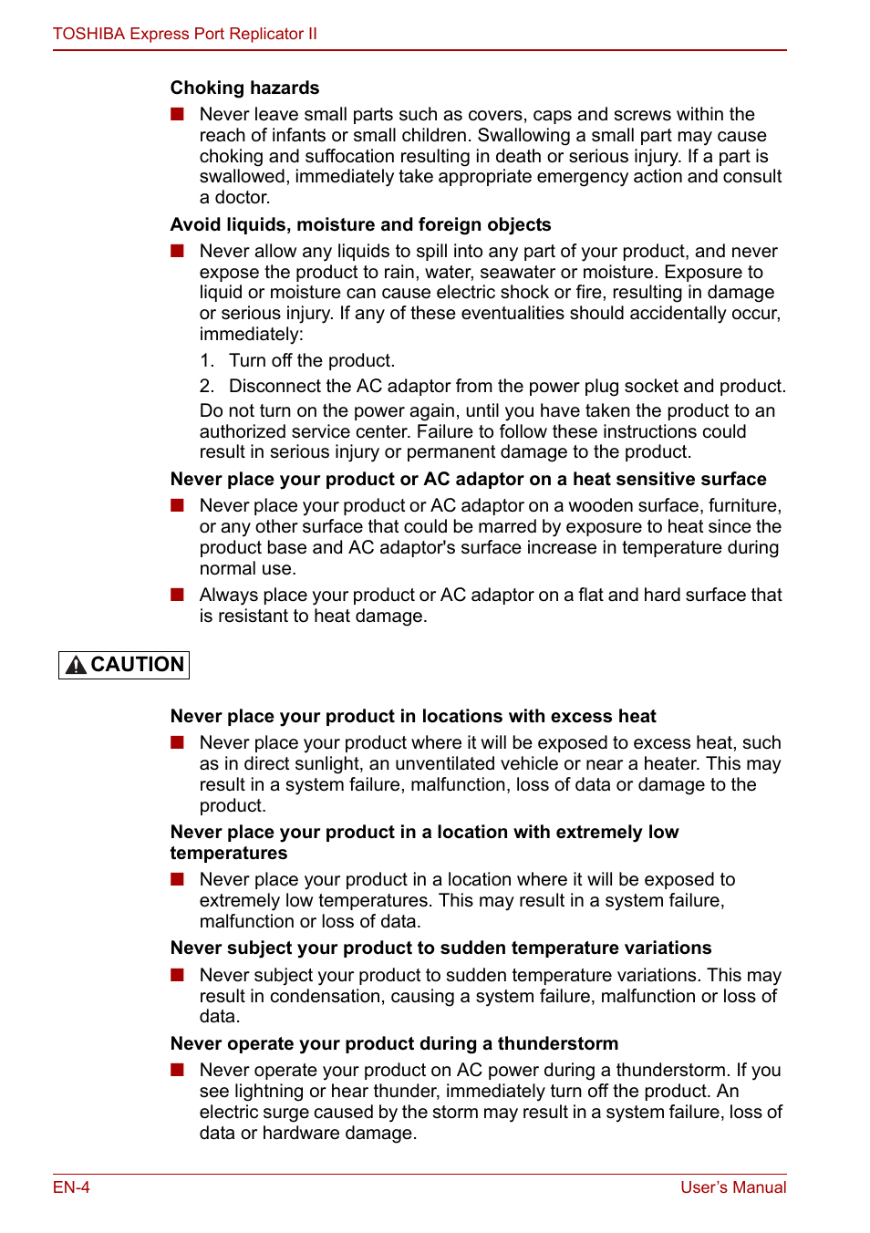 Toshiba Express Port Replicator II User Manual | Page 4 / 37