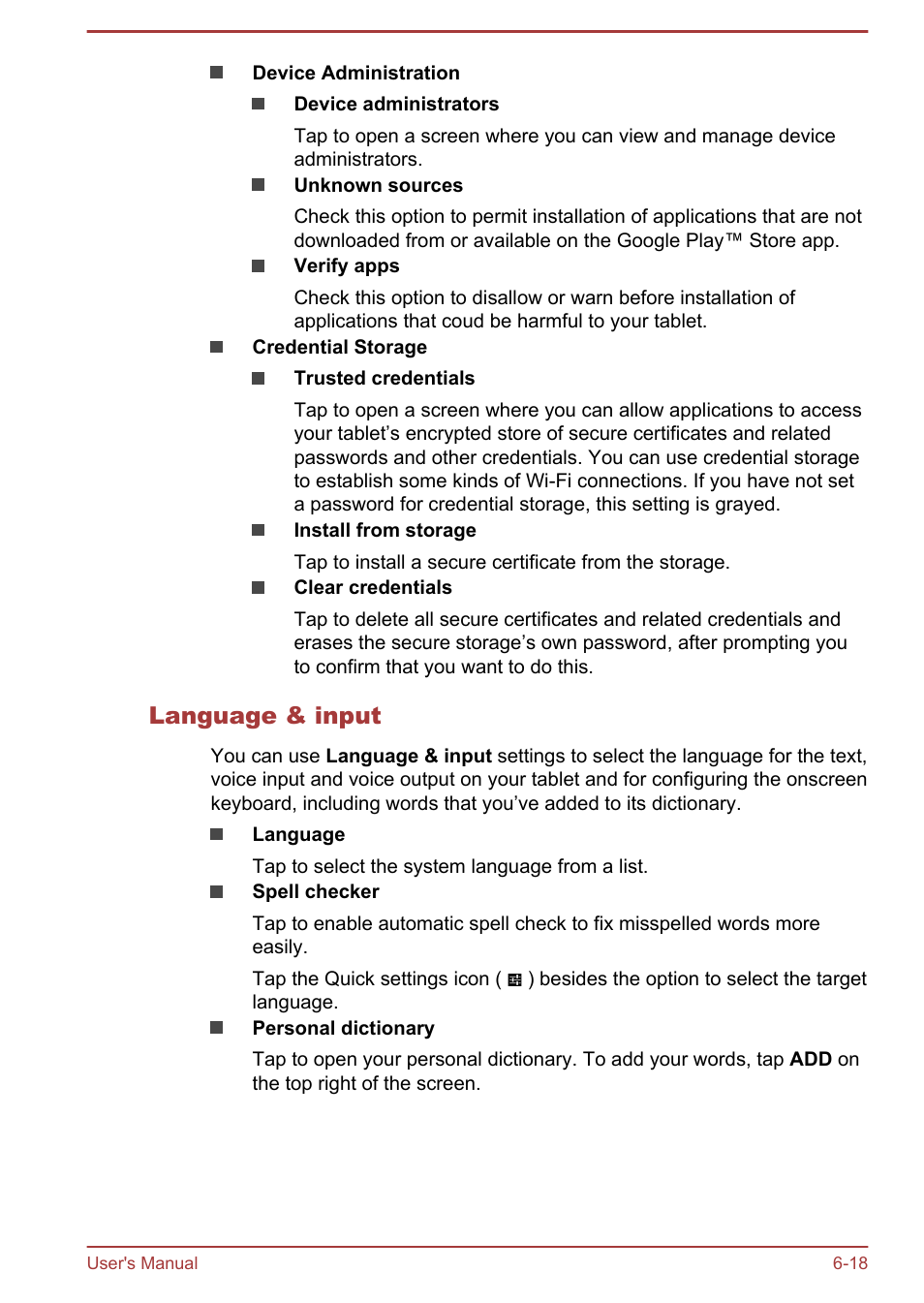 Language & input | Toshiba AT10-A User Manual | Page 70 / 94