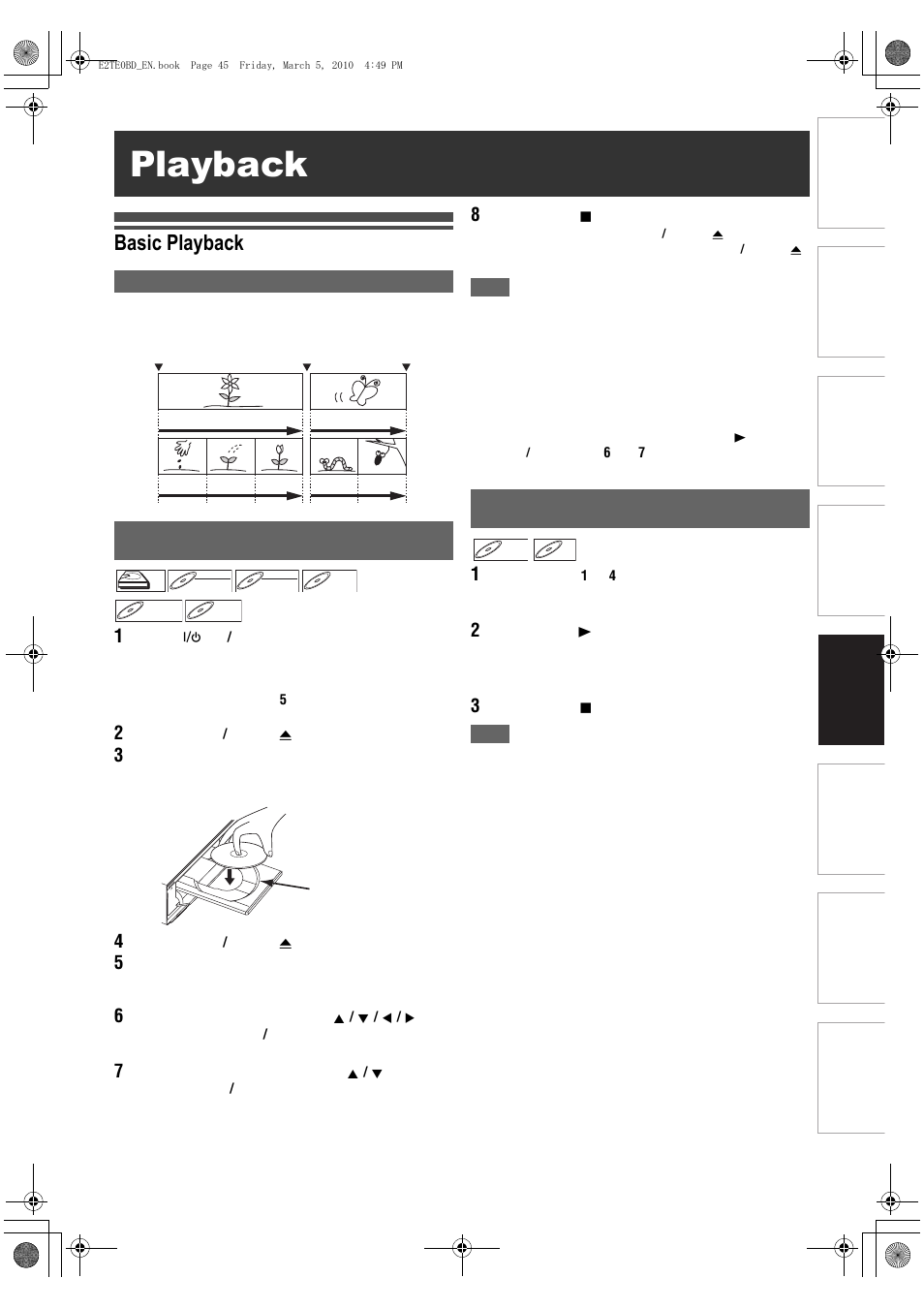 Playback, Basic playback | Toshiba RD100 User Manual | Page 45 / 80