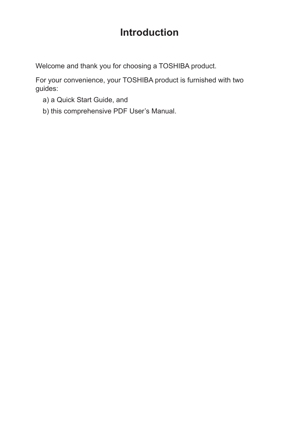 Introduction | Toshiba Camileo BW20 User Manual | Page 2 / 47