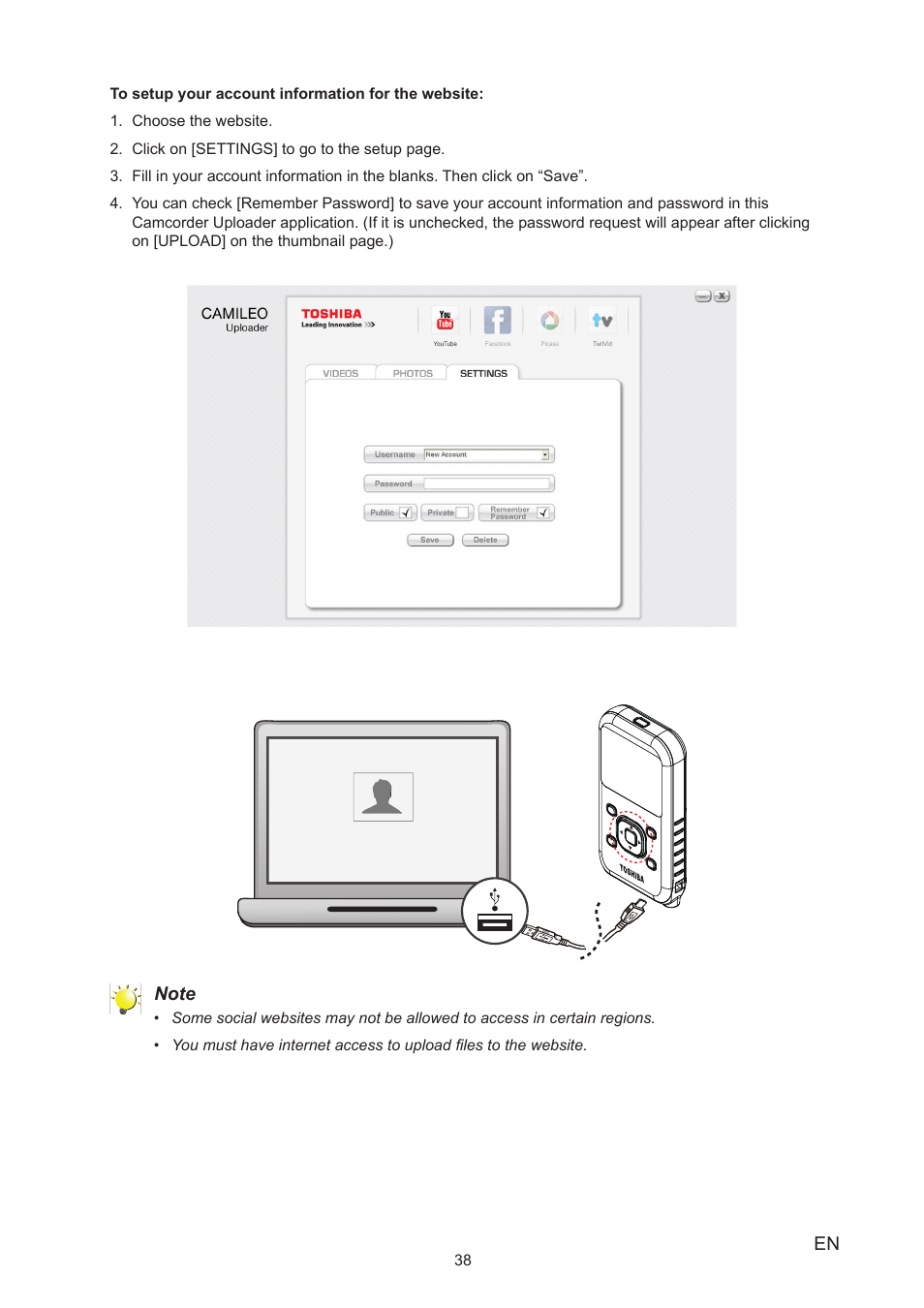 Toshiba Camileo BW20 User Manual | Page 38 / 47