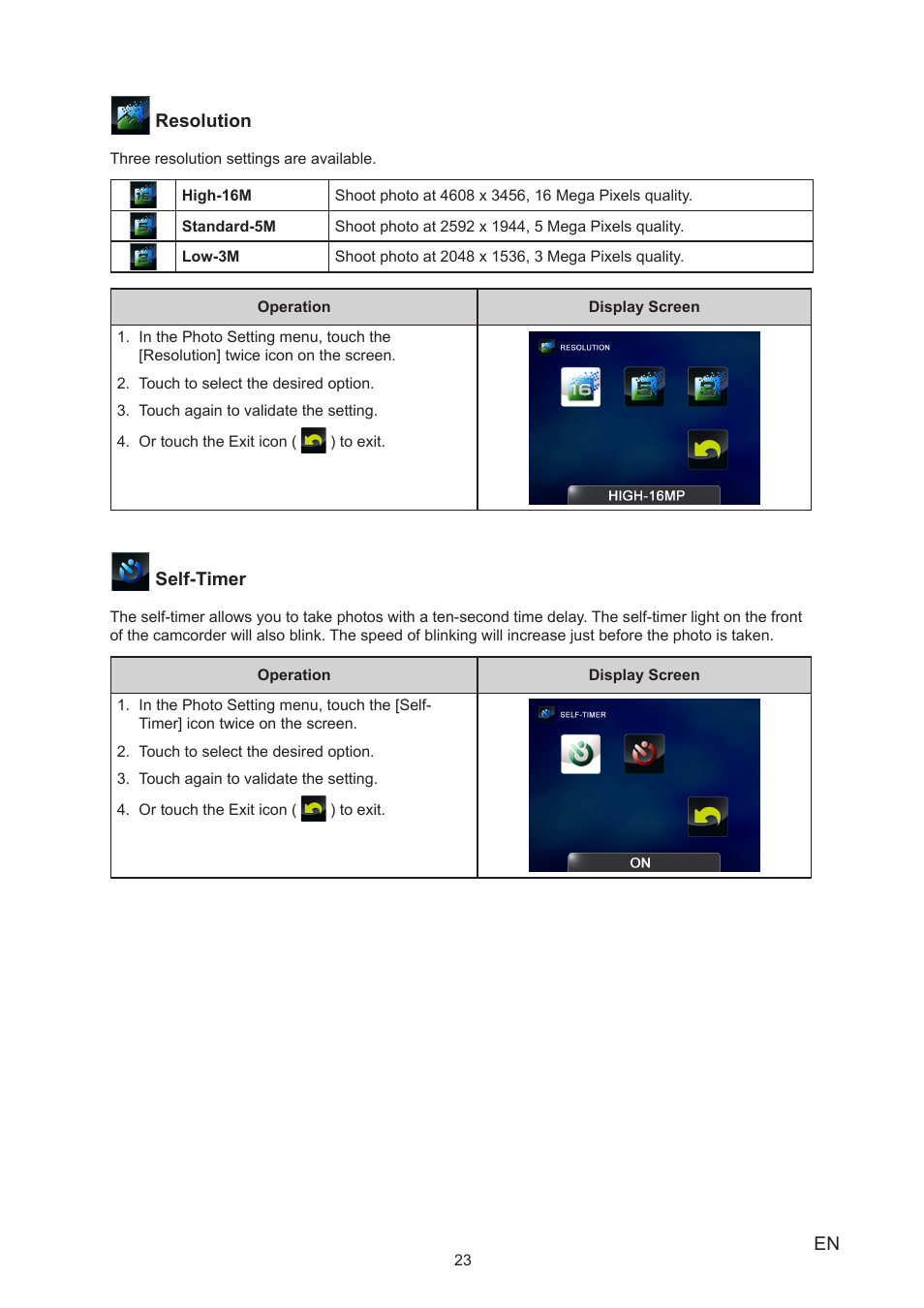 Toshiba Camileo P25 User Manual | Page 23 / 47