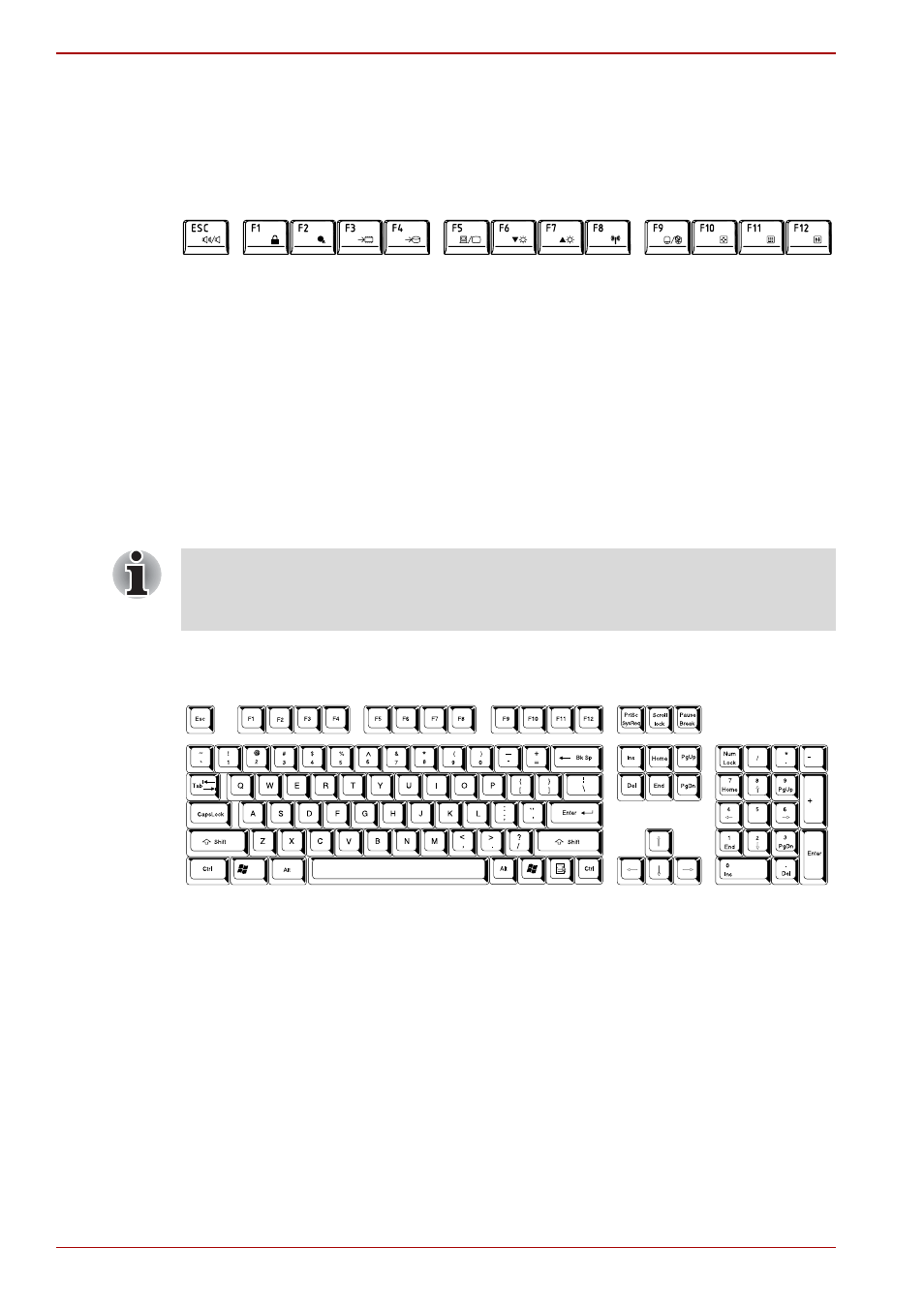 Function keys: f1 … f12, Soft keys: fn key combinations | Toshiba Tecra M9 User Manual | Page 120 / 212