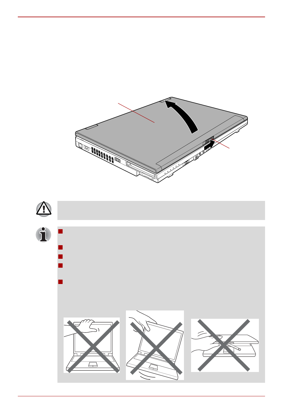 Opening the display | Toshiba Tecra M9 User Manual | Page 20 / 212